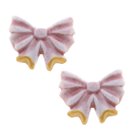 porcelain bow earrings