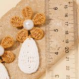 rattan flower earrings