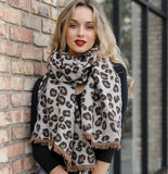 leopard knit scarf