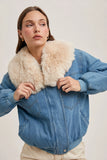 barlow faux fur denim jacket