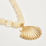 beaded shell pendant