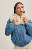 barlow faux fur denim jacket