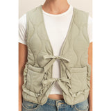 soft sage quilted vest