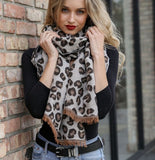 leopard knit scarf