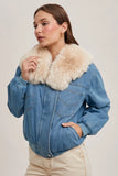 barlow faux fur denim jacket