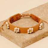 pearl flower cord bracelet