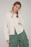 core cardigan (brown and cream)