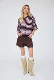 bordeaux stripe cardigan