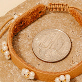 pearl flower cord bracelet