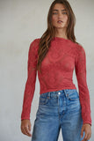crimson crush lace top