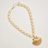 beaded shell pendant
