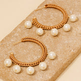 pearl bead hoop earrings