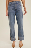 cuffed boyfriend jeans