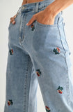 meadow embroidered denim