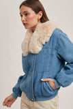 barlow faux fur denim jacket