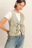 soft sage quilted vest