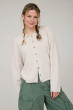 core cardigan (brown and cream)