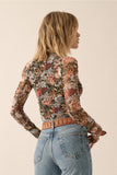 fall floral mesh top