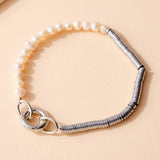 pearls chain link bracelet