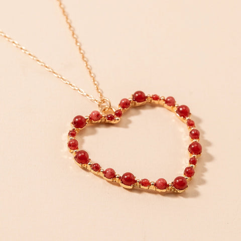 heart shaped stone necklace