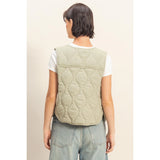 soft sage quilted vest